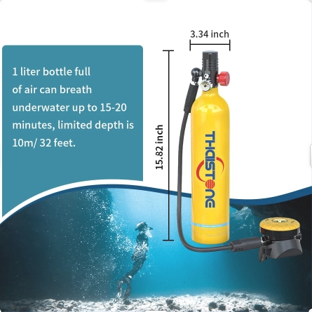 THAISTONE 1L Scuba Oxygen Tank - đánh giá và giá Diving Mask
